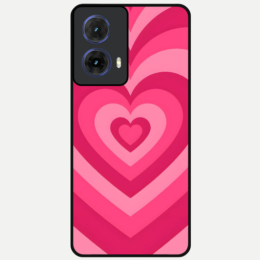  Layered Love Hearts Glass Case For Moto G85 back cover – full design glossy printed glass finish