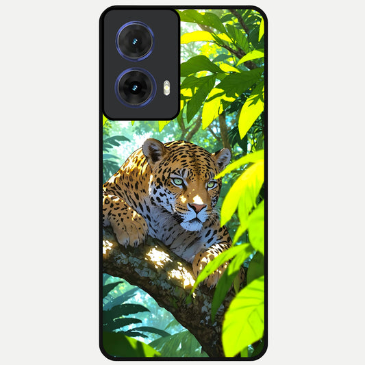  Leopard in Jungle Glass Case For Moto G85 back cover – full design glossy printed glass finish