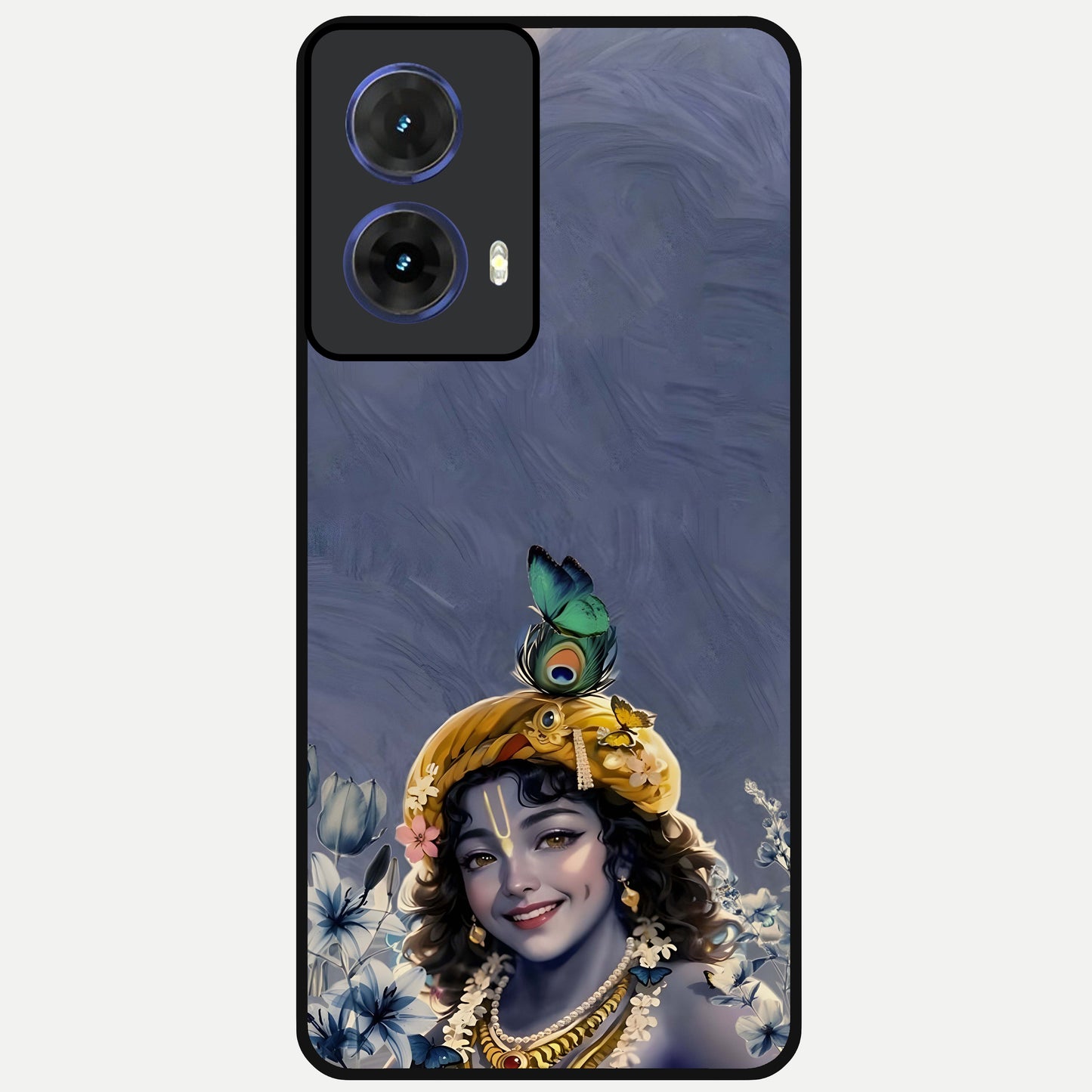  Lord Krishna Glass Case For Moto G85 back cover – full design glossy printed glass finish