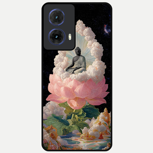  Lotus Divine Peace Glass Case For Moto G85 back cover – full design glossy printed glass finish