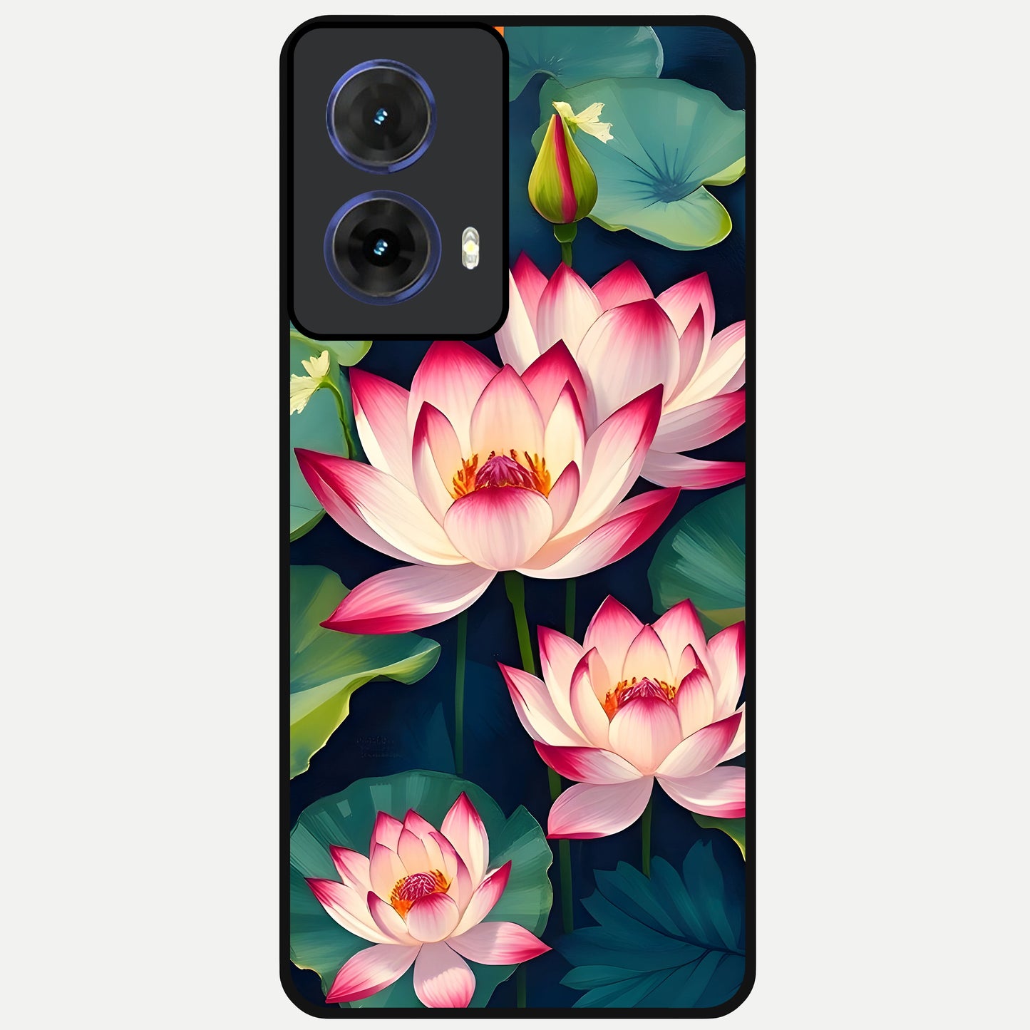  Lotus Dream Serenity Glass Case For Moto G85 back cover – full design glossy printed glass finish