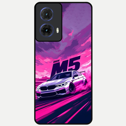  MS Neon Car Glass Case For Moto G85 back cover – full design glossy printed glass finish