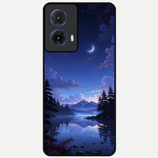  Midnight Lake Peace Glass Case For Moto G85 back cover – full design glossy printed glass finish