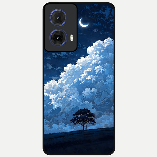  Midnight Sky Serenity Glass Case For Moto G85 back cover – full design glossy printed glass finish