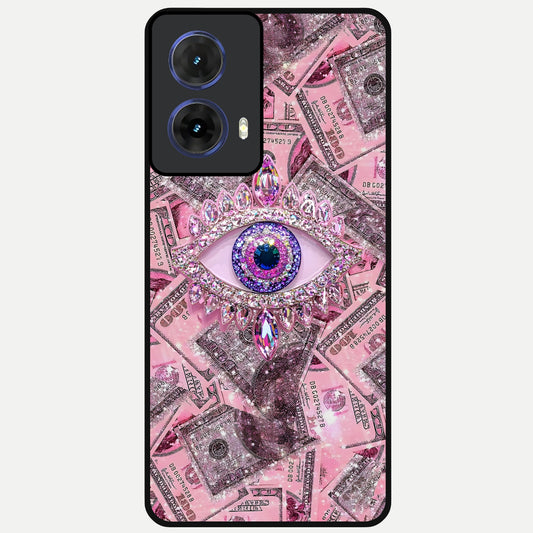  Money Eye Luxe Glass Case For Moto G85 back cover – full design glossy printed glass finish
