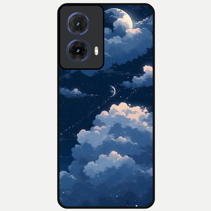  Moon Dream Haze Glass Case For Moto G85 back cover – full design glossy printed glass finish