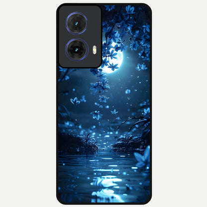  Moonlight Petal Dream Glass Case For Moto G85 back cover – full design glossy printed glass finish