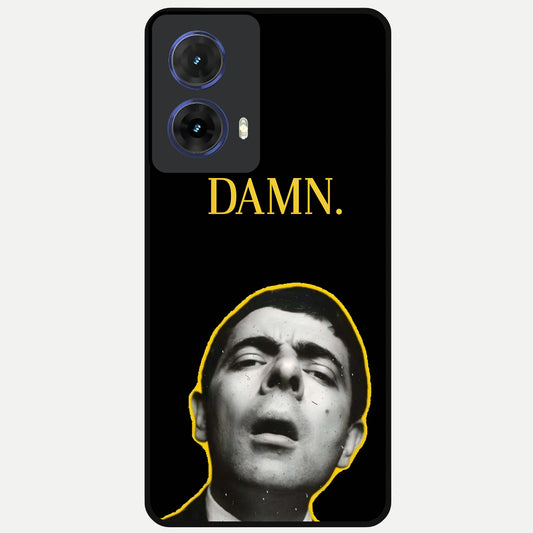  Mr Bean Damn Glass Case For Moto G85 back cover – full design glossy printed glass finish