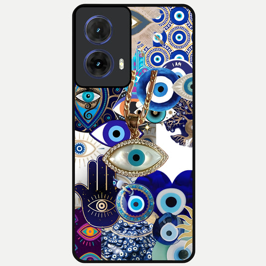  Mystic Charm Eye Glass Case For Moto G85 back cover – full design glossy printed glass finish
