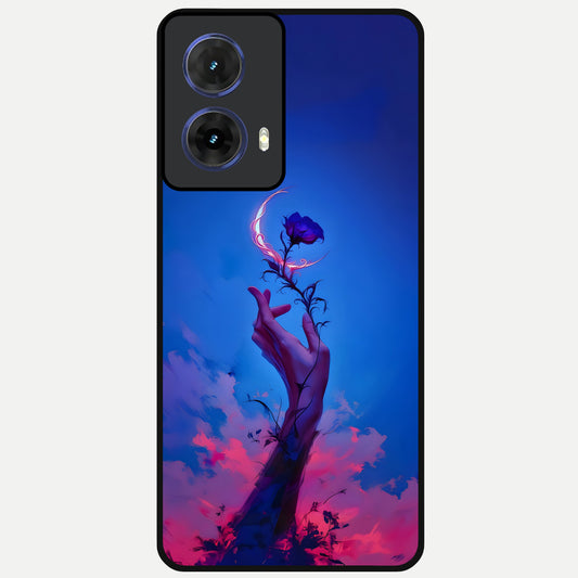  Mystic Hand Glass Case For Moto G85 back cover – full design glossy printed glass finish