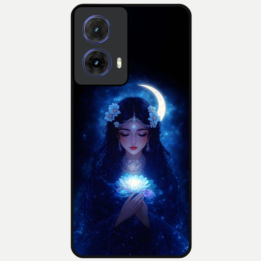  Mystic Moon Queen Glass Case For Moto G85 back cover – full design glossy printed glass finish
