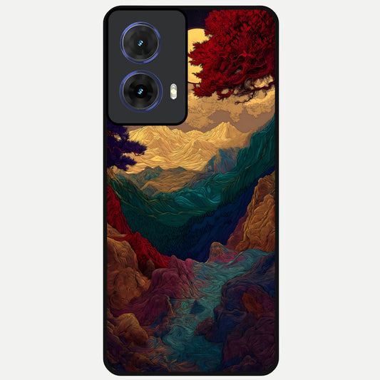 Mystic Valley Light Glass Case For Moto G85 back cover – full design glossy printed glass finish