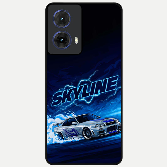  Neon Drift Beast Glass Case For Moto G85 back cover – full design glossy printed glass finish
