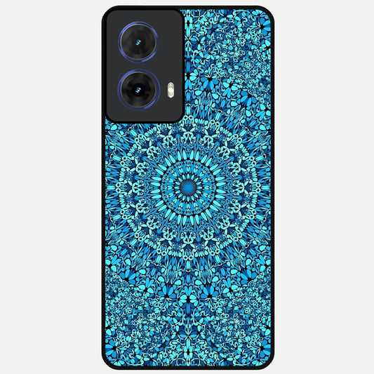  Ocean Bloom Mandala Glass Case For Moto G85 back cover – full design glossy printed glass finish