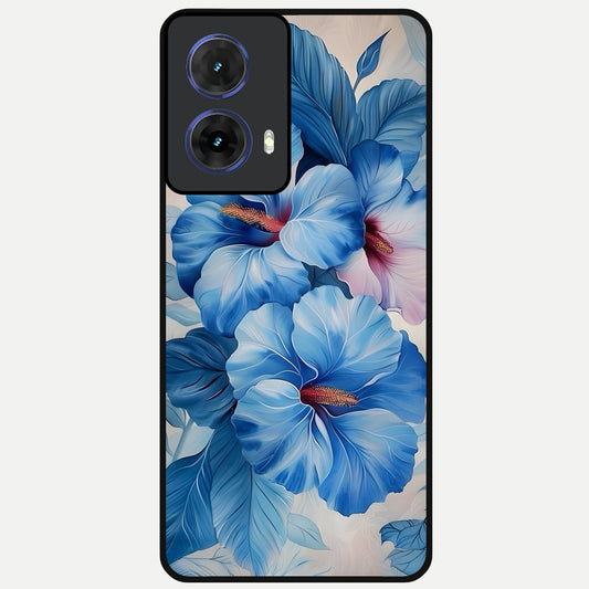 Ocean Hibiscus Grace Glass Case For Moto G85 back cover – full design glossy printed glass finish