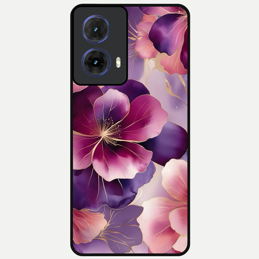  Pink Bouquet Florals Glass Case For Moto G85 back cover – full design glossy printed glass finish