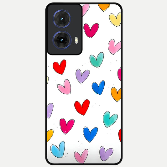  Playful Love Doodles Glass Case For Moto G85 back cover – full design glossy printed glass finish