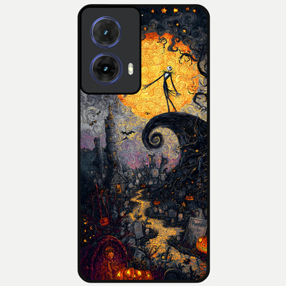  Pumpkin Moonlight Tale Glass Case For Moto G85 back cover – full design glossy printed glass finish