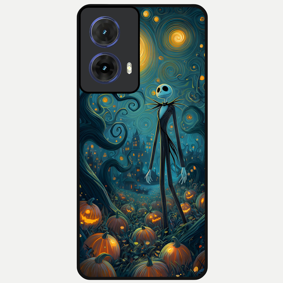  Pumpkin Moon Night Glass Case For Moto G85 back cover – full design glossy printed glass finish