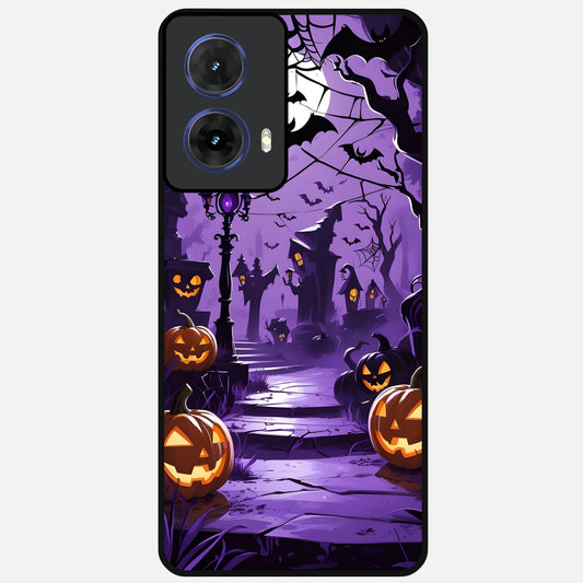  Pumpkin Patch Halloween Glass Case For Moto G85 back cover – full design glossy printed glass finish