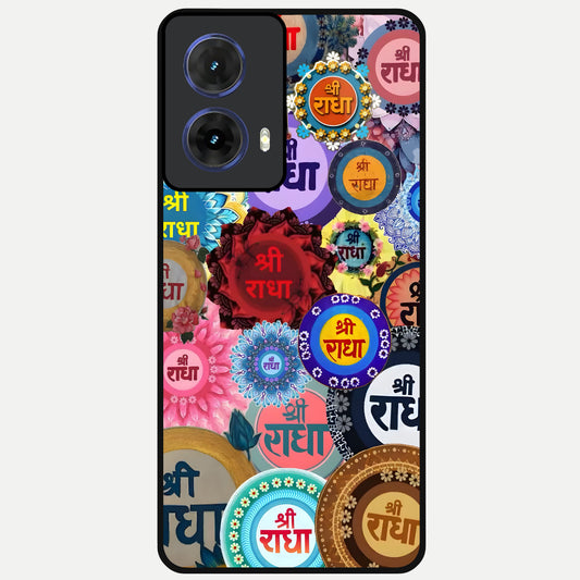  Radha Divine Bloom Glass Case For Moto G85 back cover – full design glossy printed glass finish