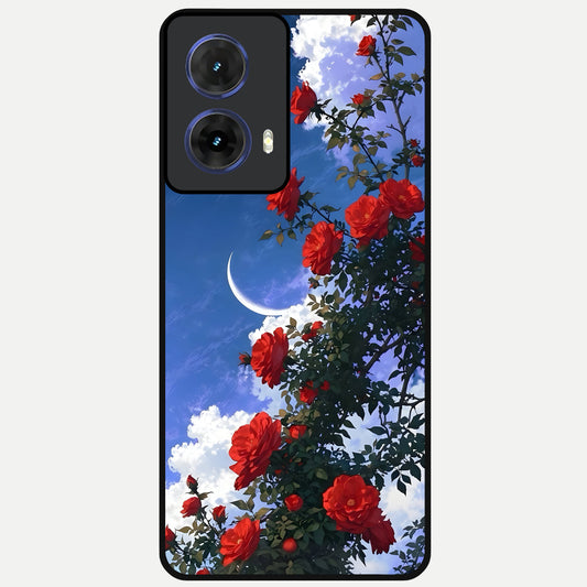  Rose Drift Flowers Glass Case For Moto G85 back cover – full design glossy printed glass finish