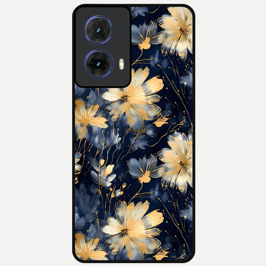  Royal Petal Dream Glass Case For Moto G85 back cover – full design glossy printed glass finish
