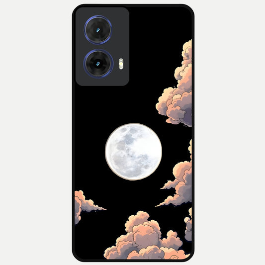  Shade Cloud Moon Glass Case For Moto G85 back cover – full design glossy printed glass finish