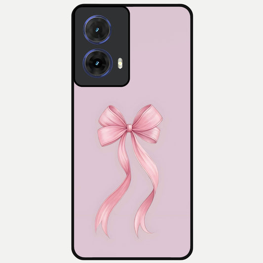  Soft Blush Bow Glass Case For Moto G85 back cover – full design glossy printed glass finish