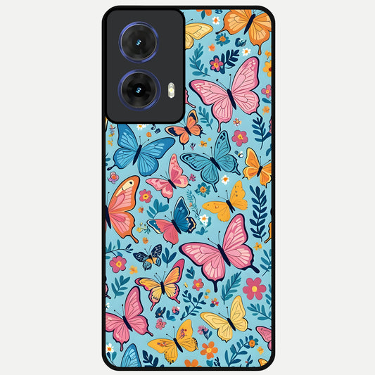  Spring Wing Garden Glass Case For Moto G85 back cover – full design glossy printed glass finish