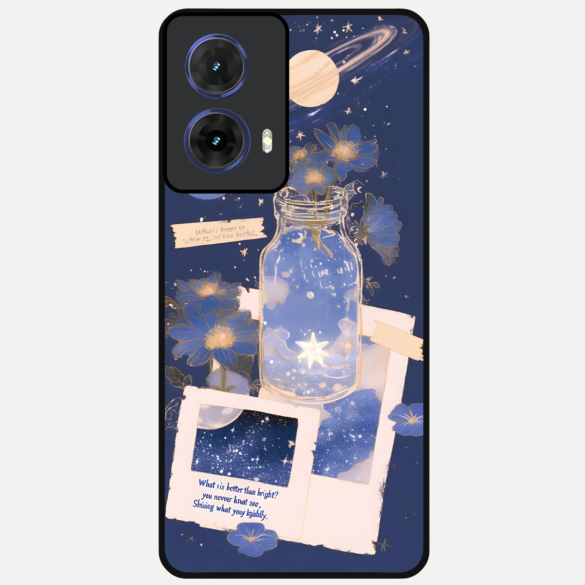  Starlit Cosmic Jar Glass Case For Moto G85 back cover – full design glossy printed glass finish