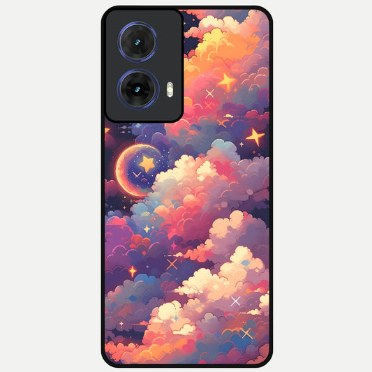  Starlit Dream Clouds Glass Case For Moto G85 back cover – full design glossy printed glass finish