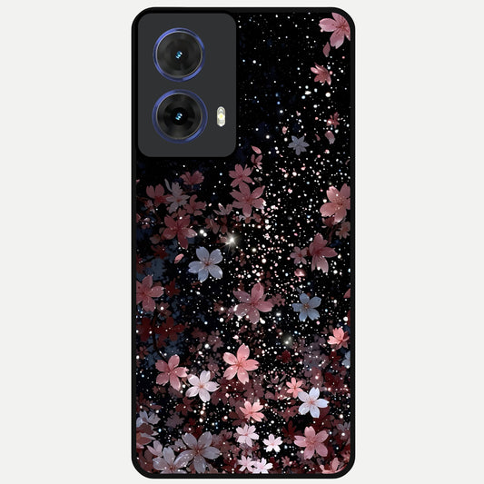  Starlit Flower Dreams Glass Case For Moto G85 back cover – full design glossy printed glass finish