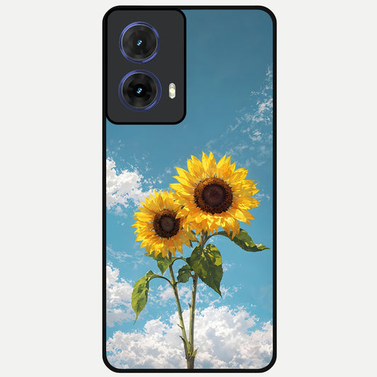  Sunlit Daisy Glow Glass Case For Moto G85 back cover – full design glossy printed glass finish