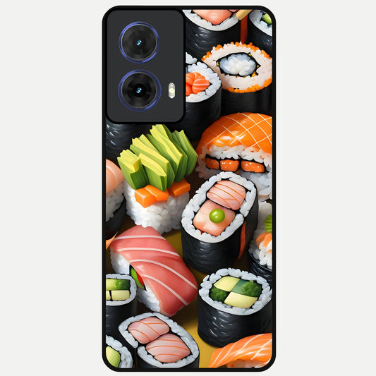  Sushi Food Pattern Glass Case For Moto G85 back cover – full design glossy printed glass finish