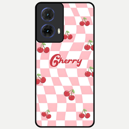  Sweet Cherry Vibes Glass Case For Moto G85 back cover – full design glossy printed glass finish