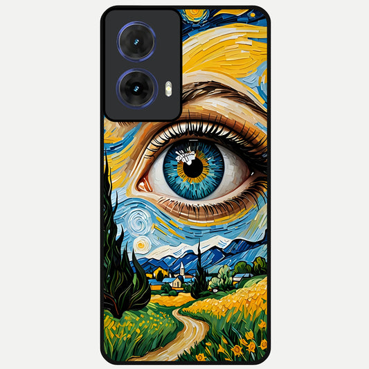  Van Gogh Eye Glass Case For Moto G85 back cover – full design glossy printed glass finish