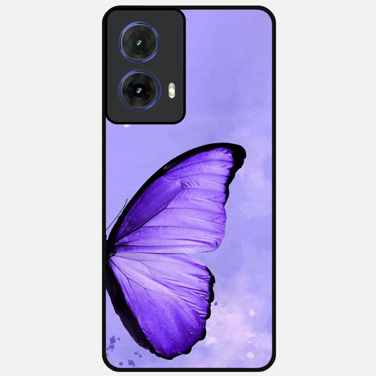  Violet Dream Wing Glass Case For Moto G85 back cover – full design glossy printed glass finish
