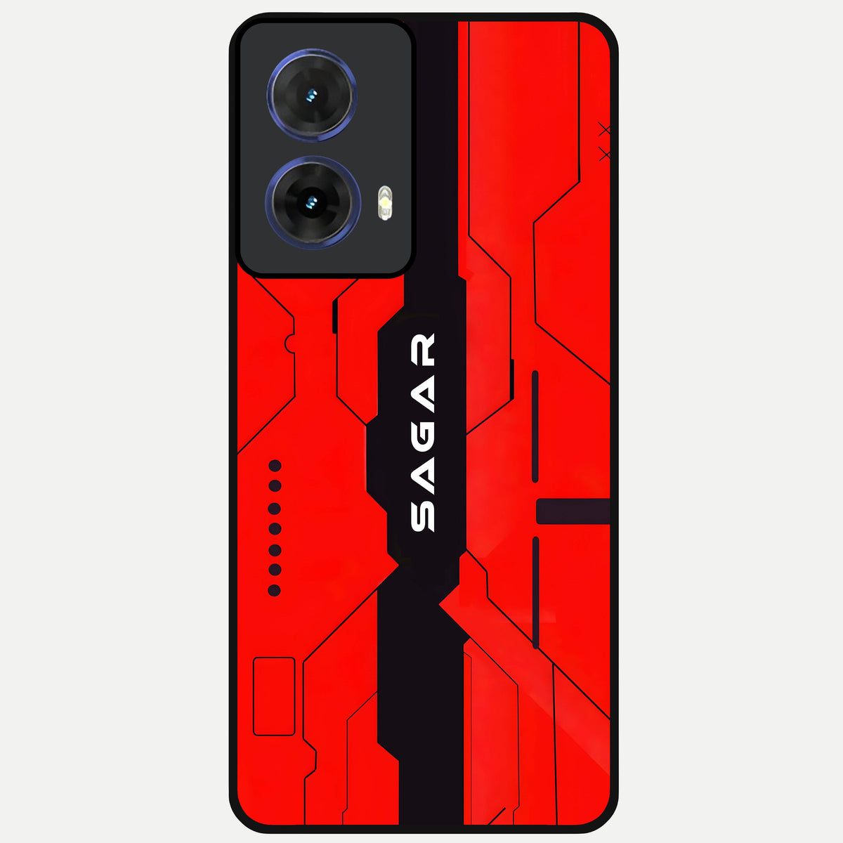  Voltage Rise CYBERPUNK Custom Name Glass Case For Moto G85 back cover – personalized glossy printed glass finish