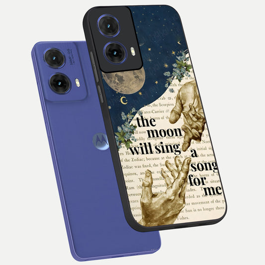  Aesthetic Divine phone case For Moto G85 showing premium glass back cover with detailed artwork