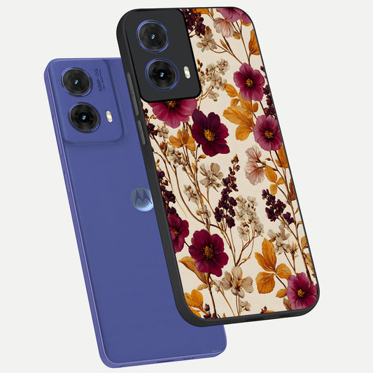  Autumn Wine Bloom phone case For Moto G85 showing premium glass back cover with detailed artwork