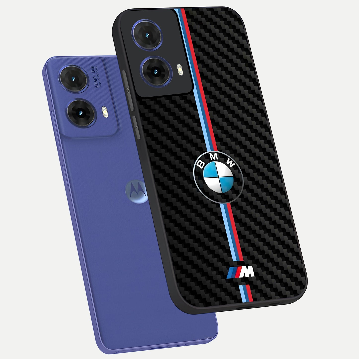  BMW Pattern phone case For Moto G85 showing premium glass back cover with detailed artwork