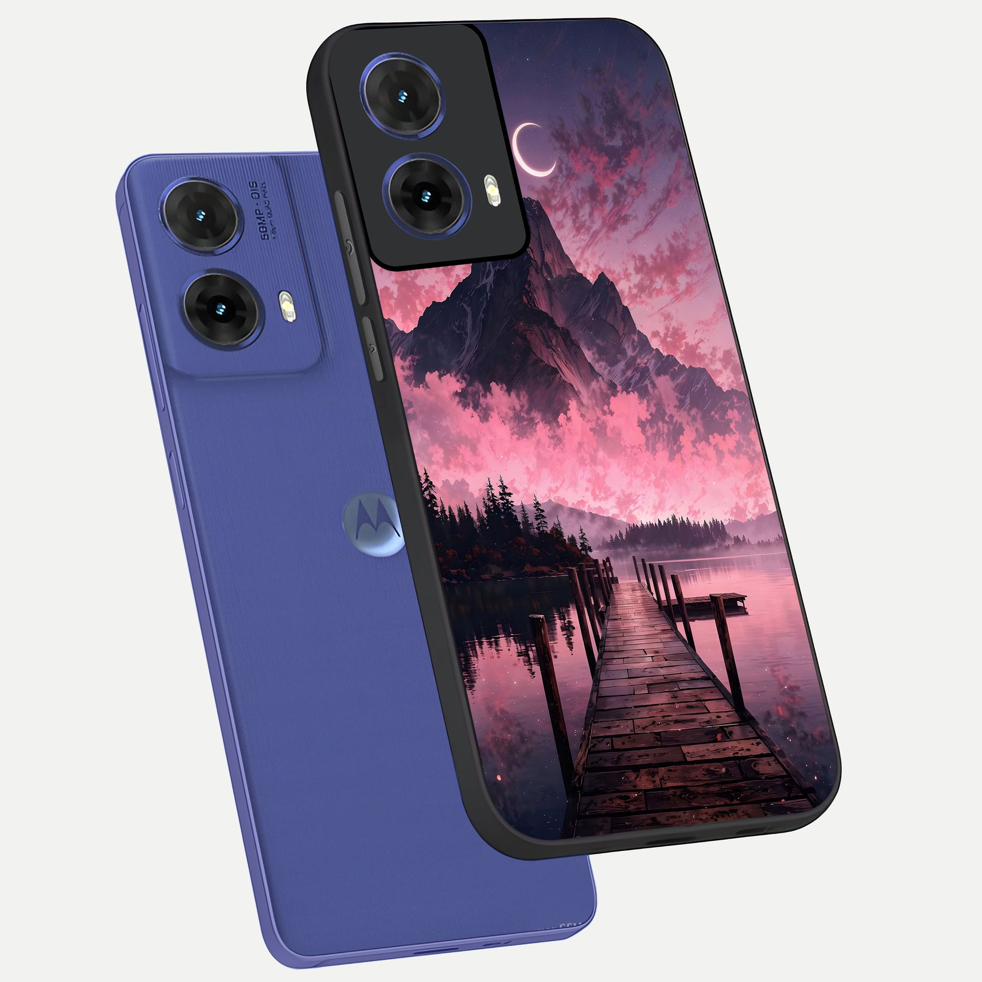  Beautiful Mountain View phone case For Moto G85 showing premium glass back cover with detailed artwork
