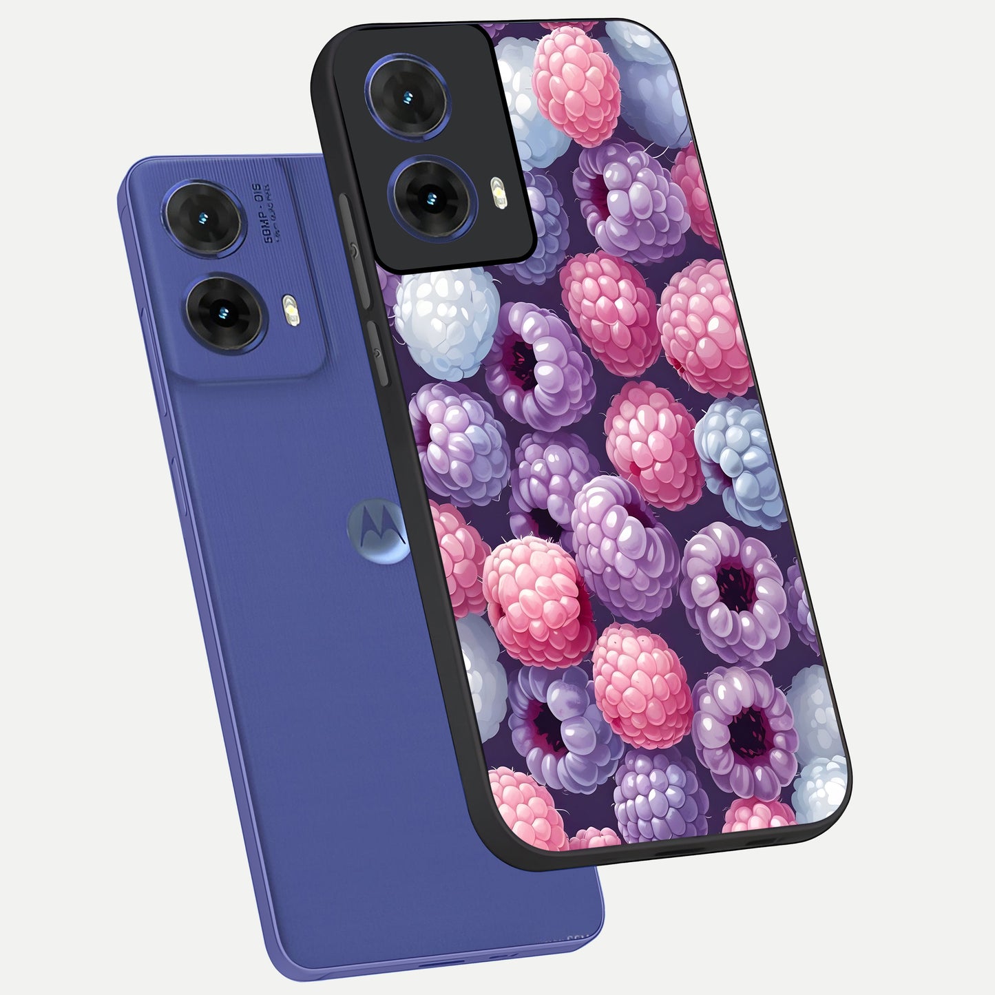  Berry Candy Pop phone case For Moto G85 showing premium glass back cover with detailed artwork
