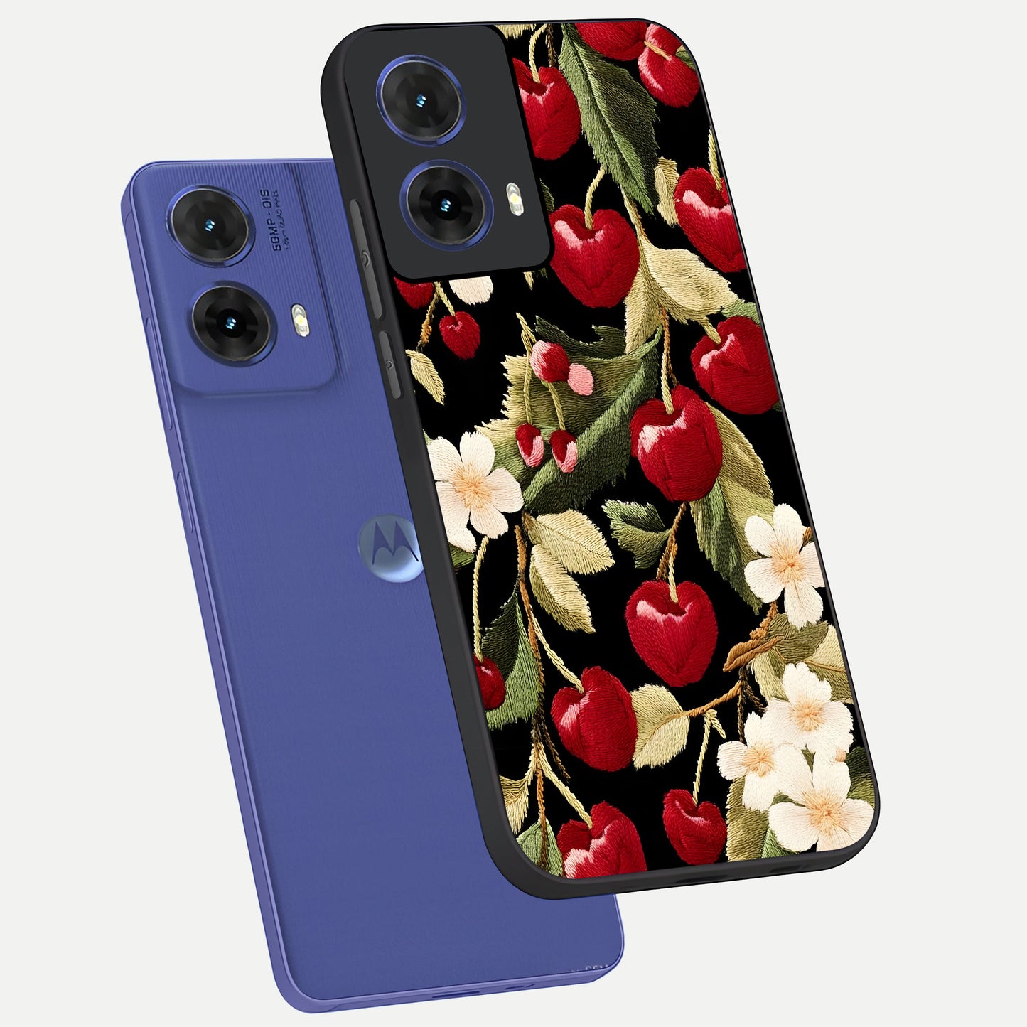  Blooming Spendor Bird phone case For Moto G85 showing premium glass back cover with detailed artwork