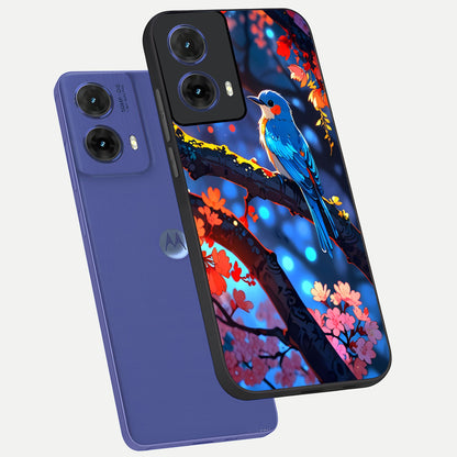  Blooming Water Drift phone case For Moto G85 showing premium glass back cover with detailed artwork