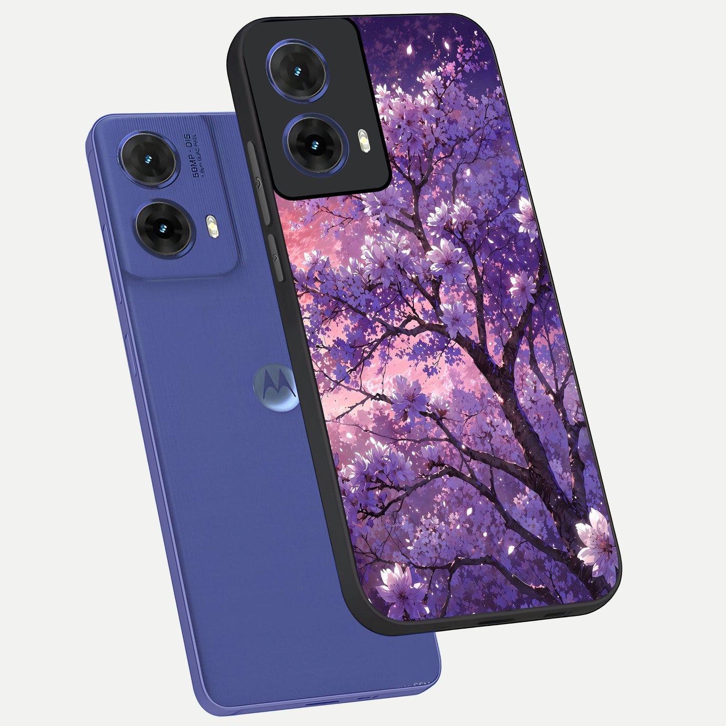  Blossom Tree phone case For Moto G85 showing premium glass back cover with detailed artwork
