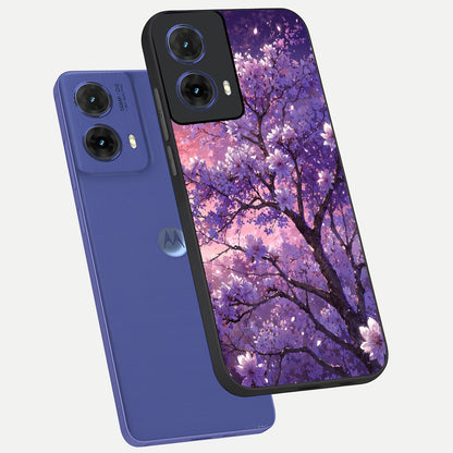  Blossom Tree phone case For Moto G85 showing premium glass back cover with detailed artwork