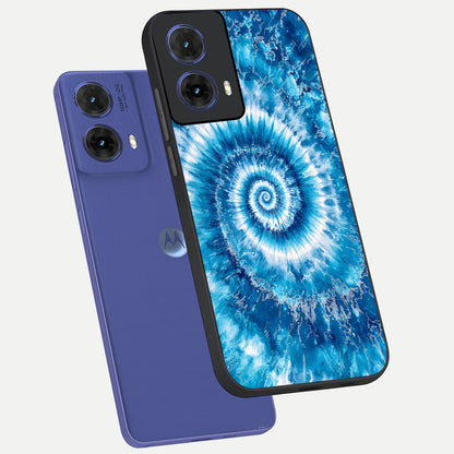  Blue Galaxy Wave phone case For Moto G85 showing premium glass back cover with detailed artwork
