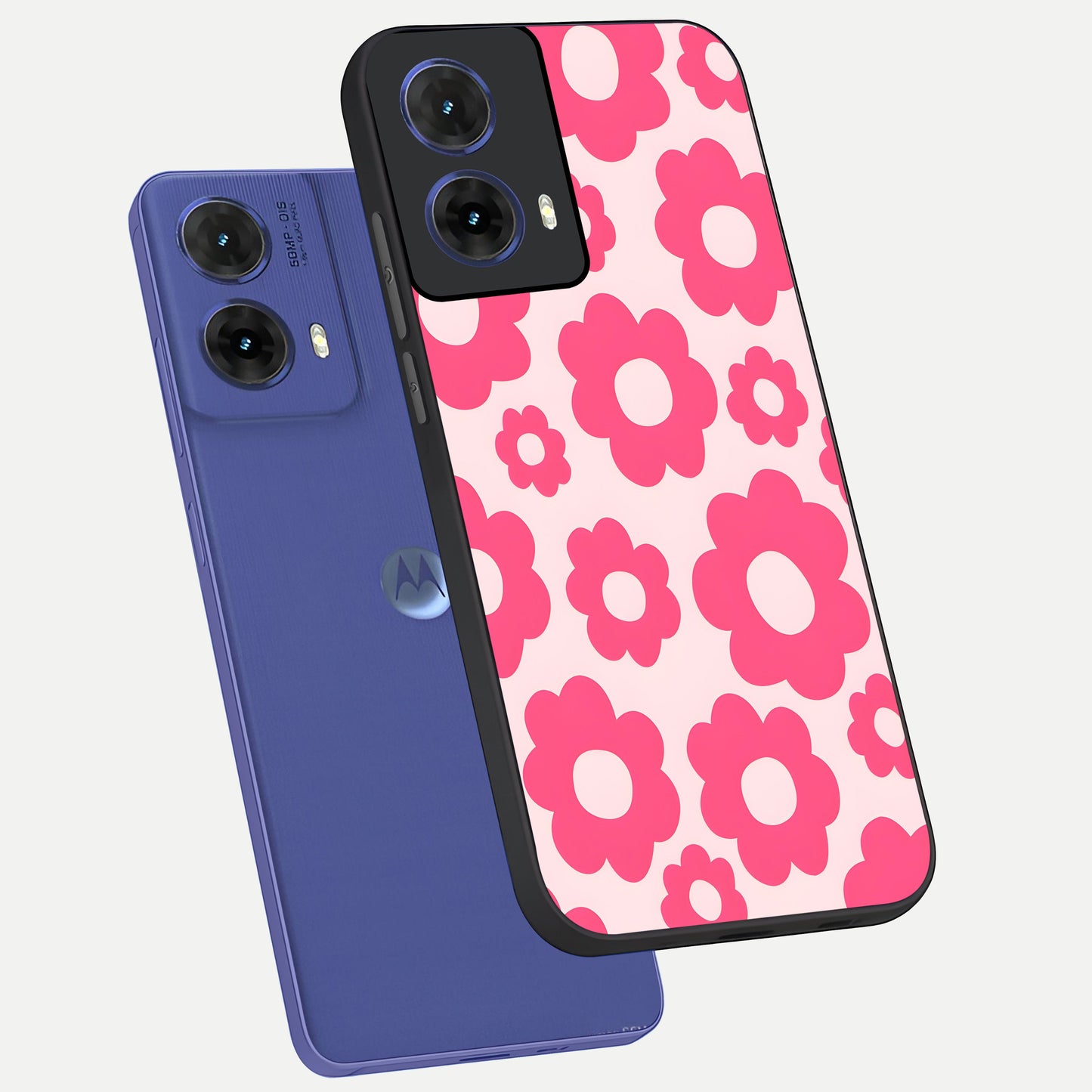  Blush Flower Pop phone case For Moto G85 showing premium glass back cover with detailed artwork